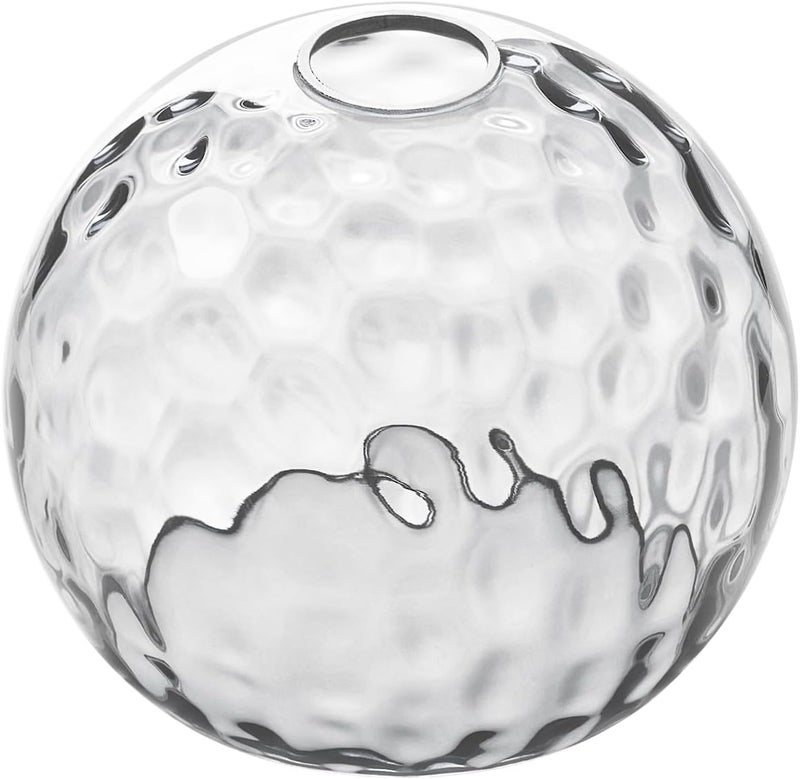 BinoBro Fixture Replacement Globe Shade with 1.65 Inch Fitter, 8 Inch Diameter, E26 Base 1-5/8 Inch Fitter, Glass Lampshade Cover for Pendant Wall Sconce Chandelier Vanity Light (Hammered Clear) - Image 1